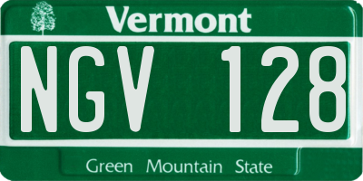 VT license plate NGV128