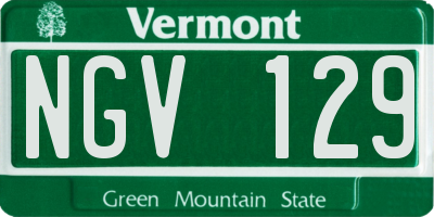 VT license plate NGV129