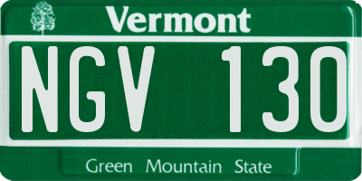 VT license plate NGV130