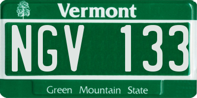 VT license plate NGV133