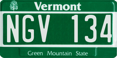 VT license plate NGV134