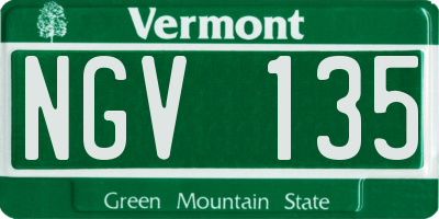 VT license plate NGV135