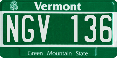 VT license plate NGV136