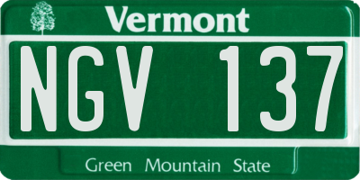 VT license plate NGV137