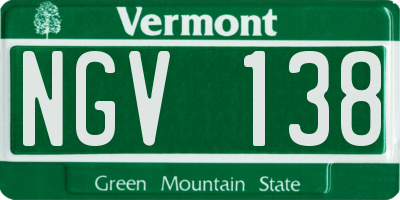 VT license plate NGV138