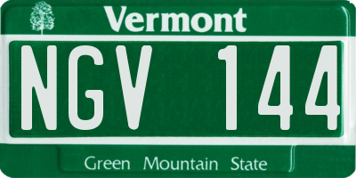 VT license plate NGV144