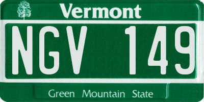VT license plate NGV149