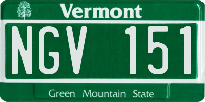 VT license plate NGV151
