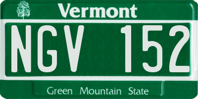 VT license plate NGV152