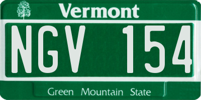 VT license plate NGV154