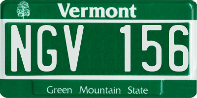 VT license plate NGV156