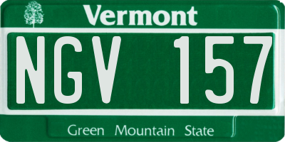 VT license plate NGV157