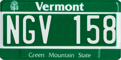 VT license plate NGV158