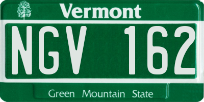 VT license plate NGV162