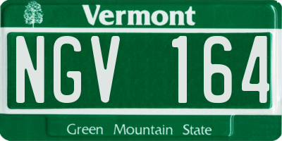 VT license plate NGV164