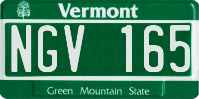 VT license plate NGV165