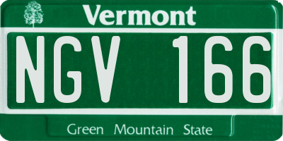 VT license plate NGV166