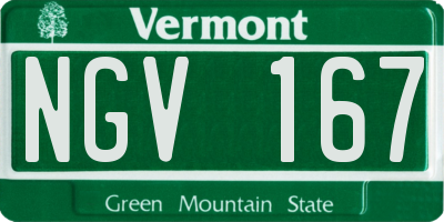 VT license plate NGV167