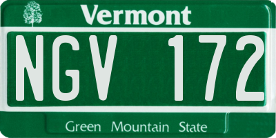 VT license plate NGV172