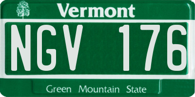 VT license plate NGV176