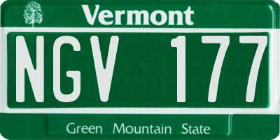 VT license plate NGV177