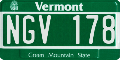 VT license plate NGV178