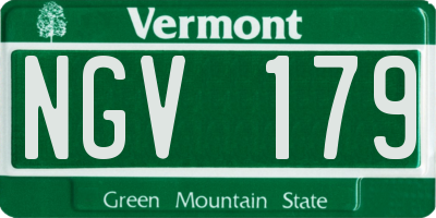 VT license plate NGV179