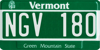 VT license plate NGV180