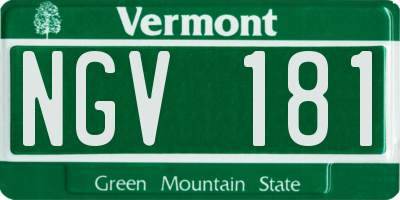 VT license plate NGV181