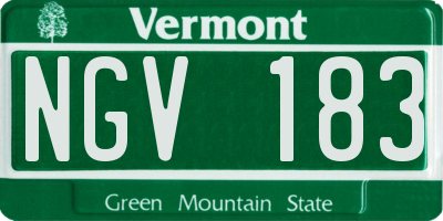 VT license plate NGV183