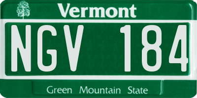 VT license plate NGV184