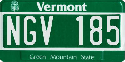 VT license plate NGV185