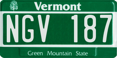 VT license plate NGV187