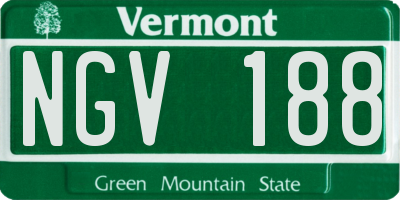 VT license plate NGV188