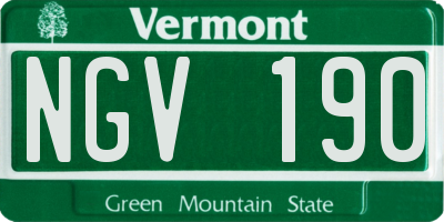 VT license plate NGV190