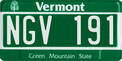 VT license plate NGV191