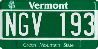 VT license plate NGV193