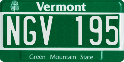 VT license plate NGV195