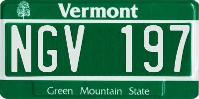 VT license plate NGV197