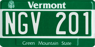 VT license plate NGV201