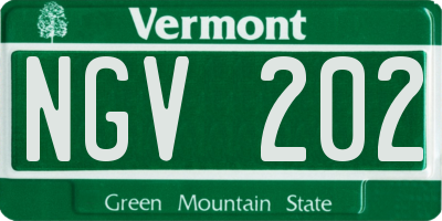 VT license plate NGV202