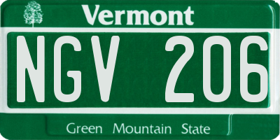 VT license plate NGV206