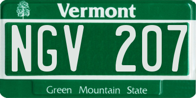 VT license plate NGV207