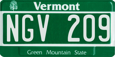 VT license plate NGV209