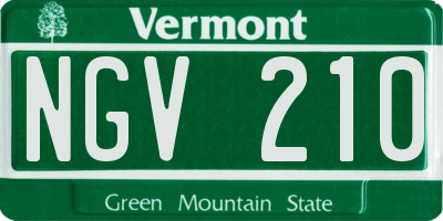 VT license plate NGV210