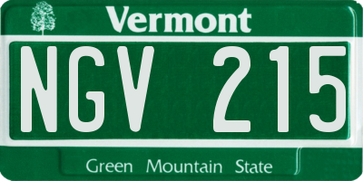 VT license plate NGV215