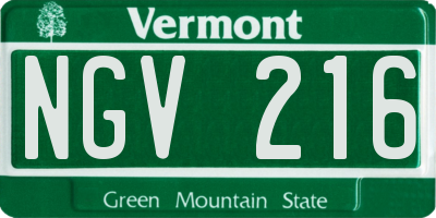 VT license plate NGV216