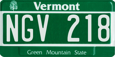 VT license plate NGV218