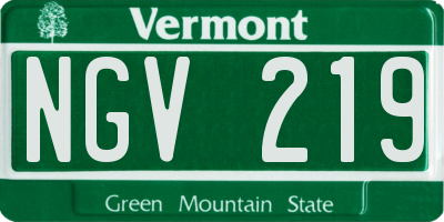 VT license plate NGV219