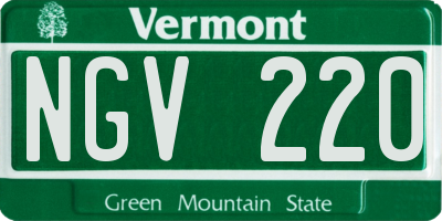 VT license plate NGV220